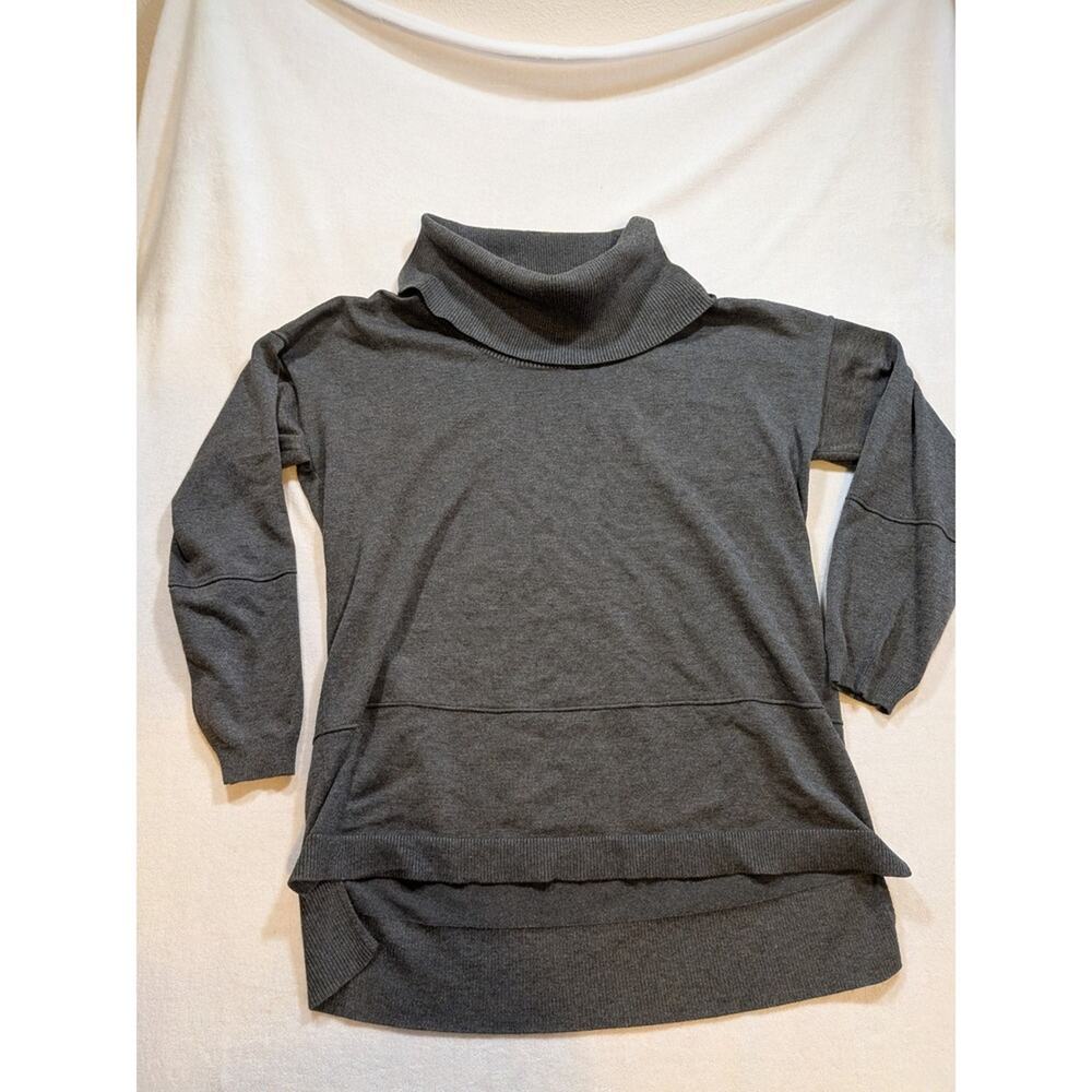 Verve Ami Women Charcoal Gray Cowl Neck Long Sleeve‎ Tunic Sweater XL